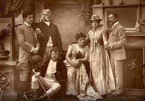 La compagnia del Drury Lane in A Run of Luck, al Drury Lane Theatre, Londra, 1886