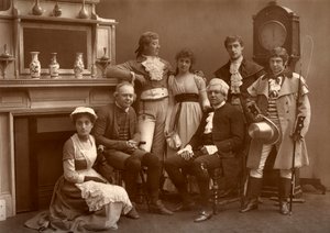 La compagnia di vaudeville in The Road to Ruin, al Vaudeville Theatre, Londra, 1886