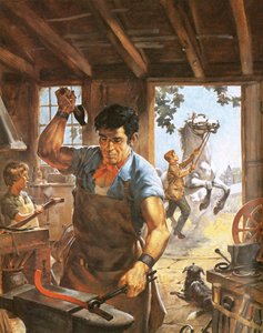 Fabbro al lavoro