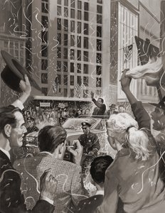 Richard Nixon eletto Presidente degli Stati Uniti (gouache su carta)