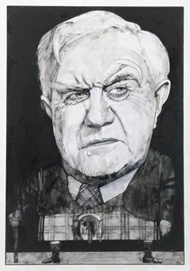 Ritratto di Andrew Cruickshank da Barry Fantoni