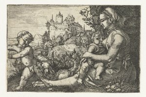 Madre con due bambini da Barthel Beham