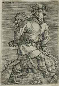 Coppia di contadini che balla da Barthel Beham