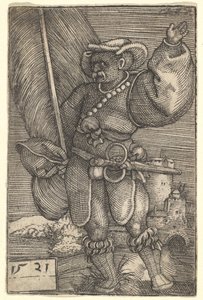 Portabandiera con mano sinistra alzata da Barthel Beham
