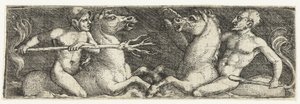 Due tritoni che combattono da Barthel Beham