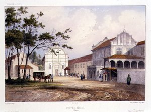 Casa dello Stato a Malacca, inciso da Alfred Leon Lemercier, c.1840 da Barthelemy (after) Lauvergne