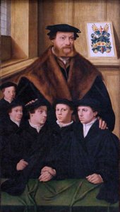 Francese: Ritratto di Philipp Von Gail, mercante di Colonia e membro del Consiglio della città, e dei suoi cinque figli Philipp von Gail