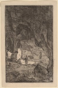 Grotta con frati da Bartholomeus Breenbergh
