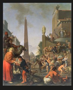 Giuseppe distribuisce il grano in Egitto, 1655 da Bartholomeus Breenbergh
