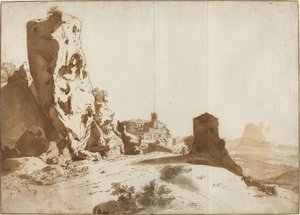 Le rocce fantastiche e il castello di Bomarzo (recto) da Bartholomeus Breenbergh