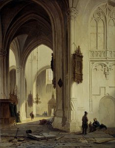 Interno di una chiesa da Bartholomeus Johannes van Hove