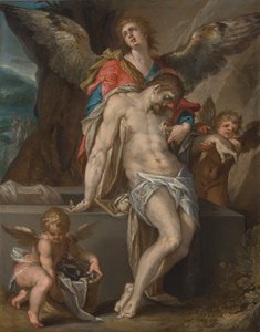 Il Corpo di Cristo sostenuto dagli angeli da Bartholomeus Spranger