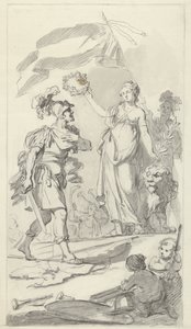 Il coraggioso Batavo incoronato dalla Vergine Olandese, 1799 (Progetti per il monumento alla festa nazionale per celebrare la pace del 17 dicembre 1799) da Bartholomeus Ziesenis