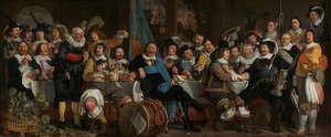 Il banchetto dei tiratori per celebrare la pace di Münster da Bartholomeus van der Helst