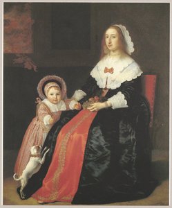 Ritratto di donna con bambino, forse Margaretha Cloeck (1617-1680) e Pieter Hulft (1643-1694) da Bartholomeus van der Helst