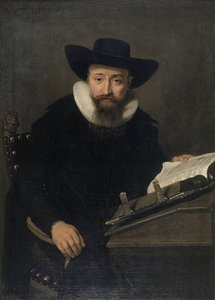 Ritratto di un uomo sconosciuto, probabilmente un ministro protestante da Bartholomeus van der Helst