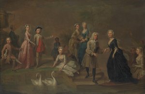Uvedale Tomkyns Price 1685-1764 e membri della sua famiglia, possibilmente primi anni 1730