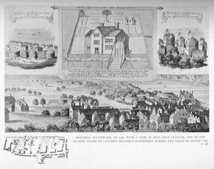 Bankside, Southwark, Londra, nel 1648, 1818 da Bartholomew Howlett