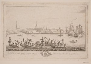 Prospetto di Slotsholmen visto dal lago