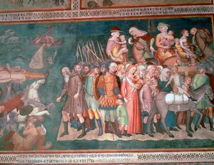 Affresco degli Israeliti che attraversano il Mar Rosso, XIV secolo da Bartolo di Fredi