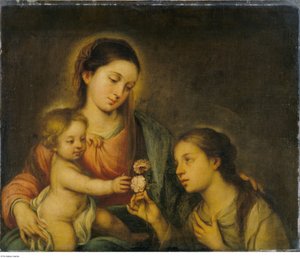 Dopo Bartolomé-Esteban Murillo - La Vergine con il Bambino e Santa Rosa da Viterbo, P104