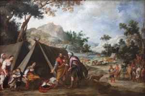 Labano cerca i suoi dei domestici rubati da Bartolomé Esteban Murillo