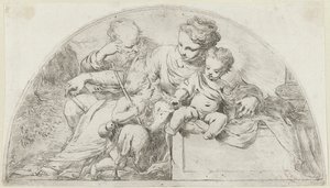 Sacra Famiglia con il giovane Giovanni Battista da Bartolomeo Biscaino