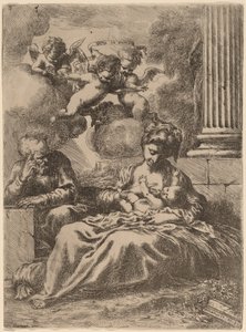 La Sacra Famiglia accanto a una colonna da Bartolomeo Biscaino