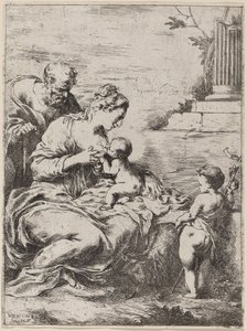 La Sacra Famiglia con San Giovanni da Bartolomeo Biscaino