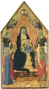 La Vergine e il Bambino in trono tra quattro angeli e santi da Bartolomeo Bulgarini