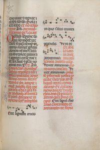 Messale: Fol. 148: Musica per Ecce lignum crucis..., 1469 da Bartolomeo Caporali
