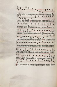 Messale: Fol. 153v: Musica per Exultet da Bartolomeo Caporali