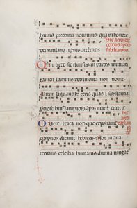 Messale: Fol. 156v: Musica per Exultet, 1469 da Bartolomeo Caporali