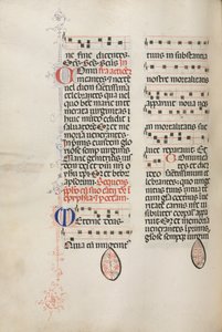 Missale: Fol. 177v: Musica per varie preghiere ordinarie, 1469 da Bartolomeo Caporali