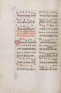 Messale: Fol. 182v: Musica per varie preghiere ordinarie, 1469 da Bartolomeo Caporali