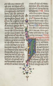 Messale: Fol. 22v: Foliage con pesci, 1469