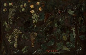Viti e frutta, con tre ballerine, ca. 1615-18 da Bartolomeo Cavarozzi