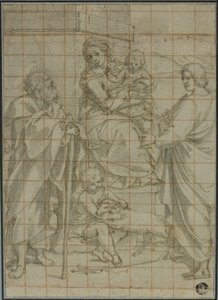 Sacra Famiglia con San Giovanni Evangelista e il Bambino Giovanni Battista da Bartolomeo Cesi