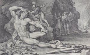 Ulisse che conficca un palo ardente nell