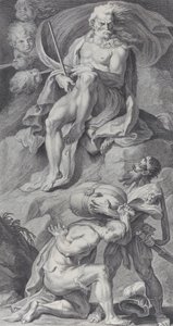 Ulisse riceve i venti in una borsa di cuoio da Eolo da Bartolomeo Crivellari