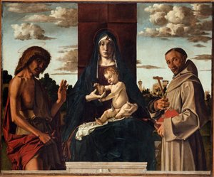 Vergine e Bambino con i Santi Francesco e Giovanni Battista di Bartolomeo Montagna (1449-1523) da Bartolomeo Montagna