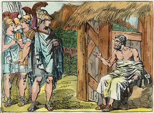 Alessandro Magno incontra Diogene il Cinico (413 - 327 a.C.)
