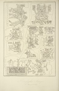 Geroglifici aztechi dal manoscritto di Veletri, illustrazione da 