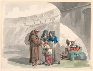 Disegno, Saluto di un eremita, 1807-08 da Bartolomeo Pinelli