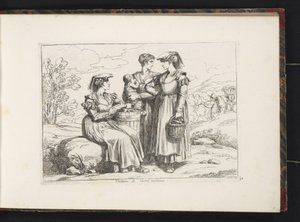 Tre donne e un bambino di Castel Madama da Bartolomeo Pinelli