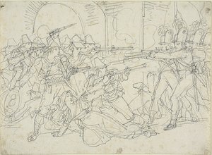 Studio per le vicende della vita di Massaroni, un bandito italiano da Bartolomeo Pinelli