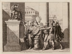 Il giuramento degli Orazi (acquaforte) da Bartolomeo Pinelli