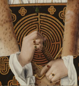 Ritratto di un uomo, dettaglio delle mani