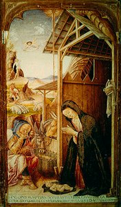 Scena della Natività, pannello centrale di un polittico di Conversano, 1475