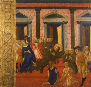 San Bernardino esorcizza una donna posseduta, di Neroccio di Bartolomeo (1447-1500), Palazzo Pubblico, Siena, Italia da Bartolomeo di Neroccio